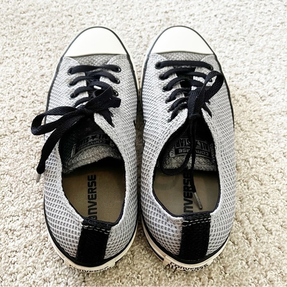 Converse Ox Sneaker Grey Amp Cloth Low Top Textile Weave Sz M 8 / W 10 Silver - Picture 6 of 13